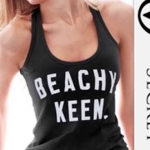 Victoria Secret Tank Top ONLY “ Beachy Keen” Cross - Picture 1 of 2